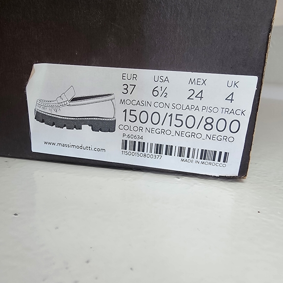 Massimo Dutti Leather Loafers with Track Sole - Picture 5 of 10